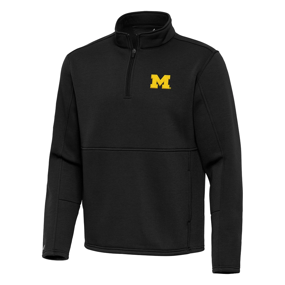 Men's Antigua Michigan Wolverines Twist Quarter-Zip Pullover Jacket