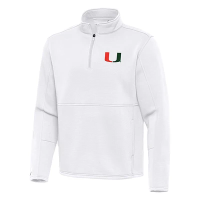 Men's Antigua Miami Hurricanes Twist Quarter-Zip Pullover Jacket