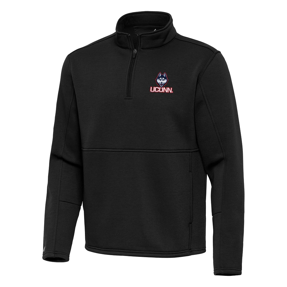 Men's Antigua Black UConn Huskies Twist Quarter-Zip Pullover Jacket