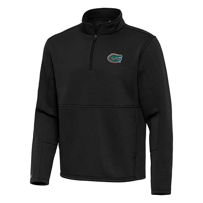 Men's Antigua Black Florida Gators Twist Quarter-Zip Pullover Jacket