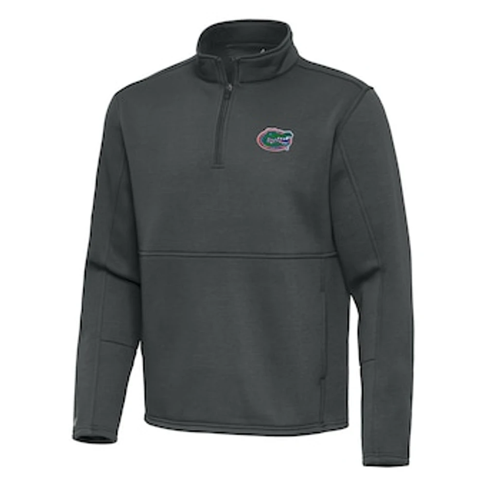 Men's Antigua Pewter Florida Gators Twist Quarter-Zip Pullover Jacket