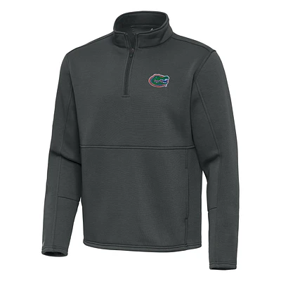 Men's Antigua Pewter Florida Gators Twist Quarter-Zip Pullover Jacket