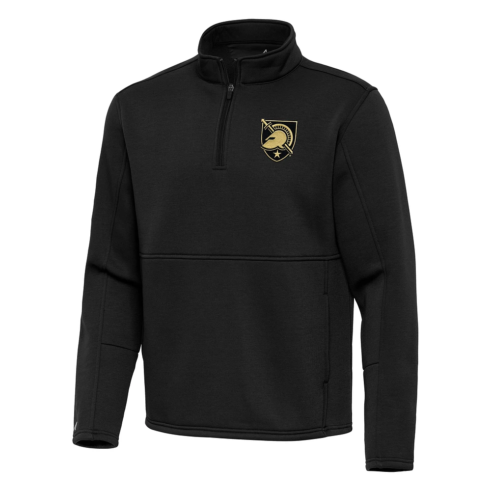 Men's Antigua Black Army Knights Twist Quarter-Zip Pullover Jacket