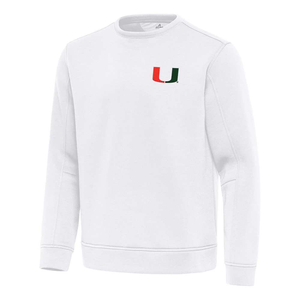 Men's Antigua Miami Hurricanes Relevant Lightweight Pullover Sweatshirt