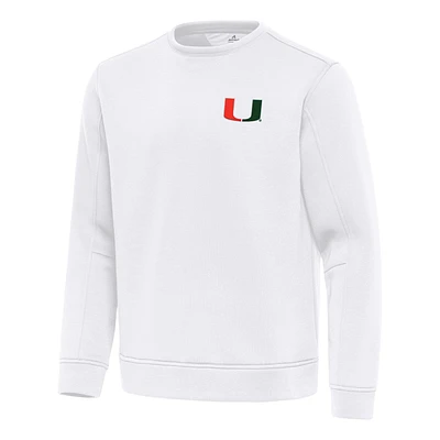 Men's Antigua Miami Hurricanes Relevant Lightweight Pullover Sweatshirt