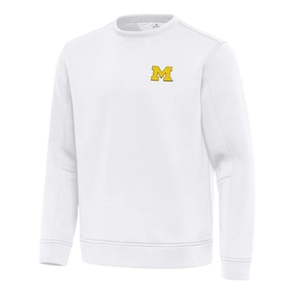 Men's Antigua Michigan Wolverines Relevant Lightweight Pullover Sweatshirt