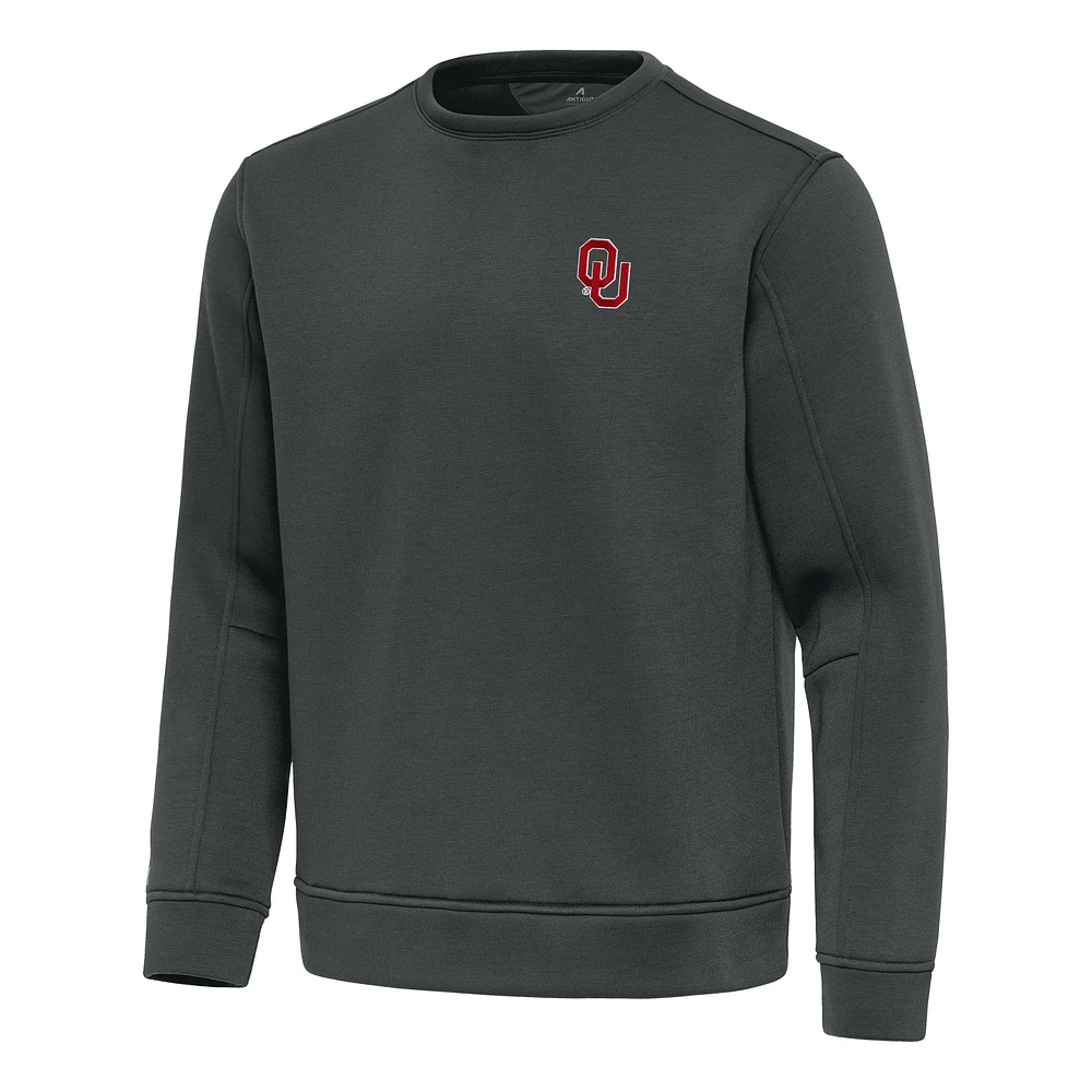 Men's Antigua Pewter Oklahoma Sooners Relevant Lightweight Pullover Sweatshirt