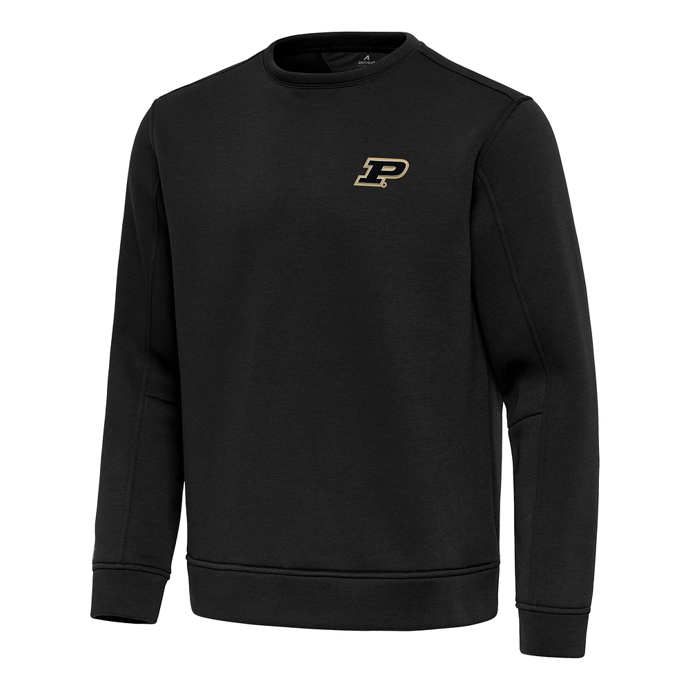 Men's Antigua Black Purdue Boilermakers Relevant Lightweight Pullover Sweatshirt