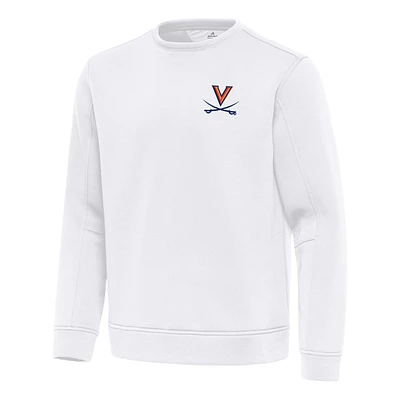 Men's Antigua White Virginia Cavaliers Relevant Lightweight Pullover Sweatshirt