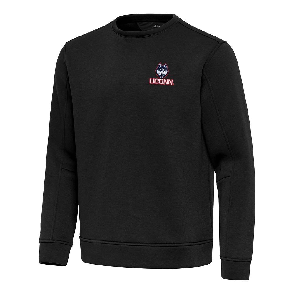 Men's Antigua Black UConn Huskies Relevant Lightweight Pullover Sweatshirt