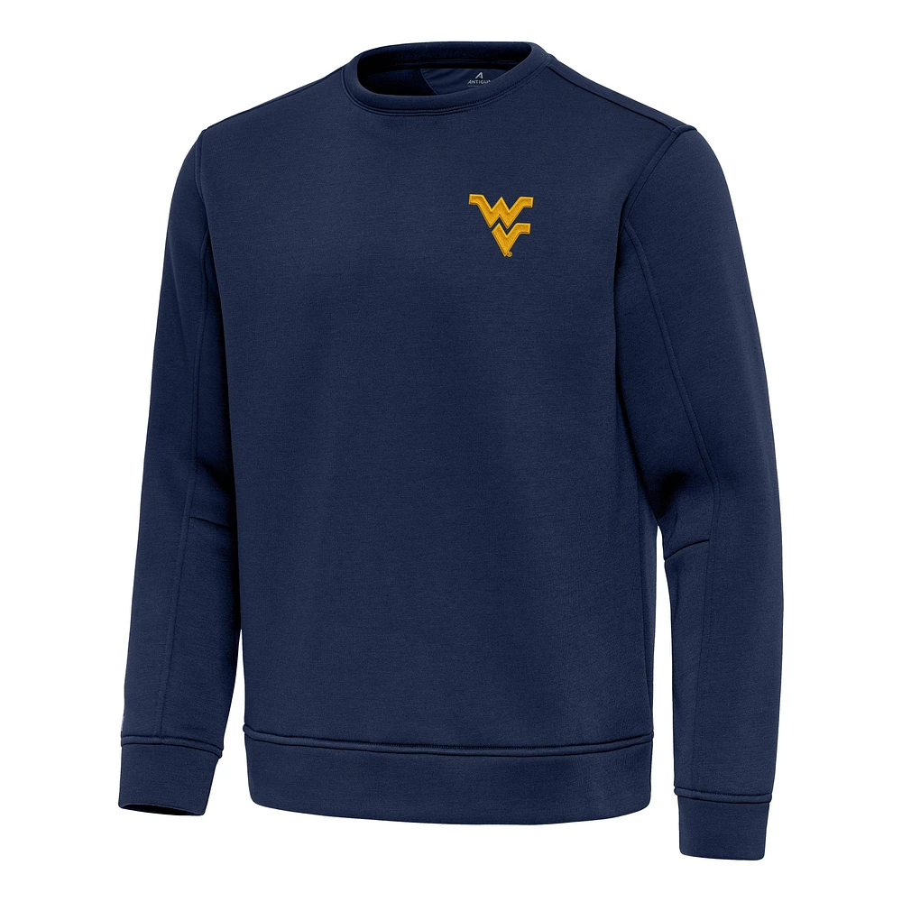 Men's Antigua Navy West Virginia Mountaineers Relevant Lightweight Pullover Sweatshirt