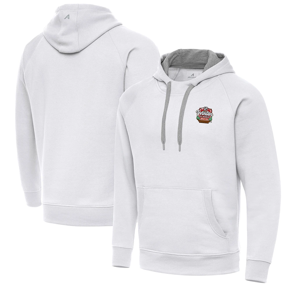 Men's Antigua White 2025 NHL Winter Classic Victory Pullover Hoodie