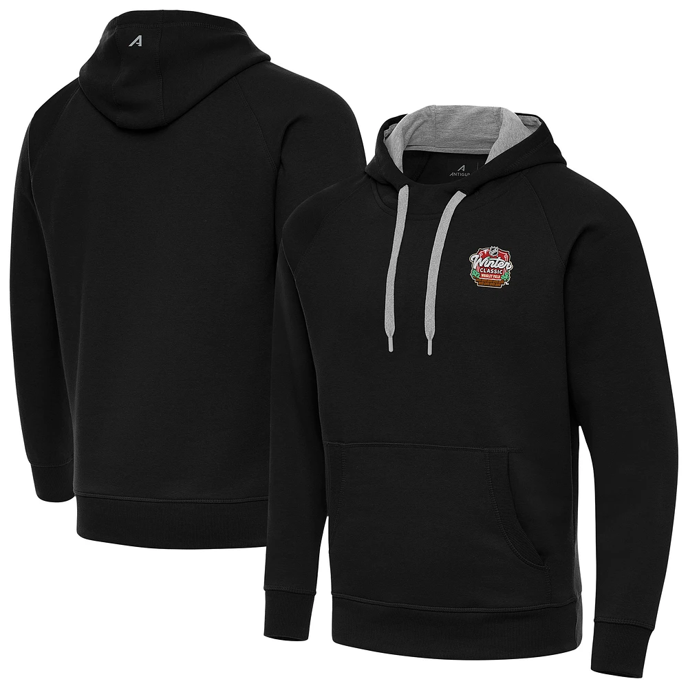 Men's Antigua Black NHL Events Victory Pullover Hoodie