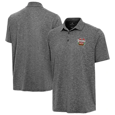Men's Antigua Heather Black NHL Par 3 Polo