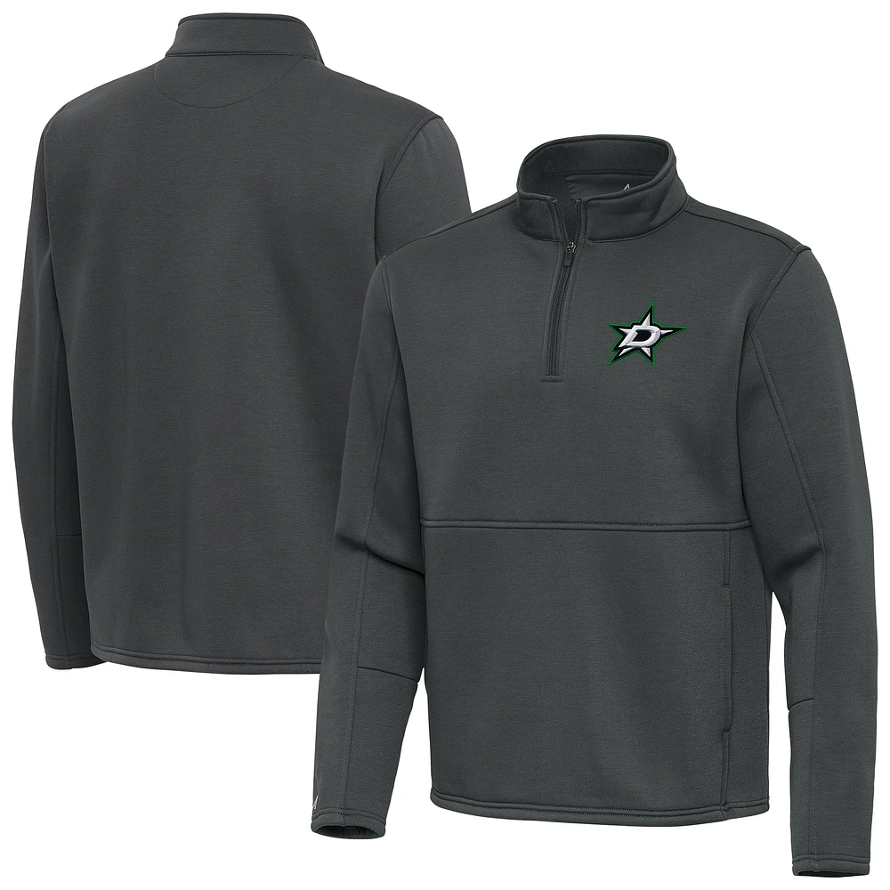 Men's Antigua Silver Dallas Stars Twist Quarter-Zip Pullover Jacket