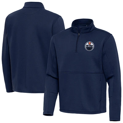 Men's Antigua Royal Edmonton Oilers Twist Quarter-Zip Pullover Jacket