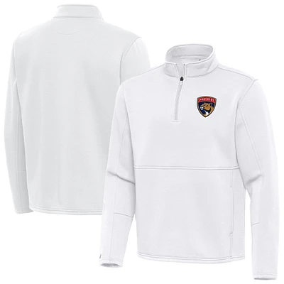 Men's Antigua White Florida Panthers Twist Quarter-Zip Pullover Jacket