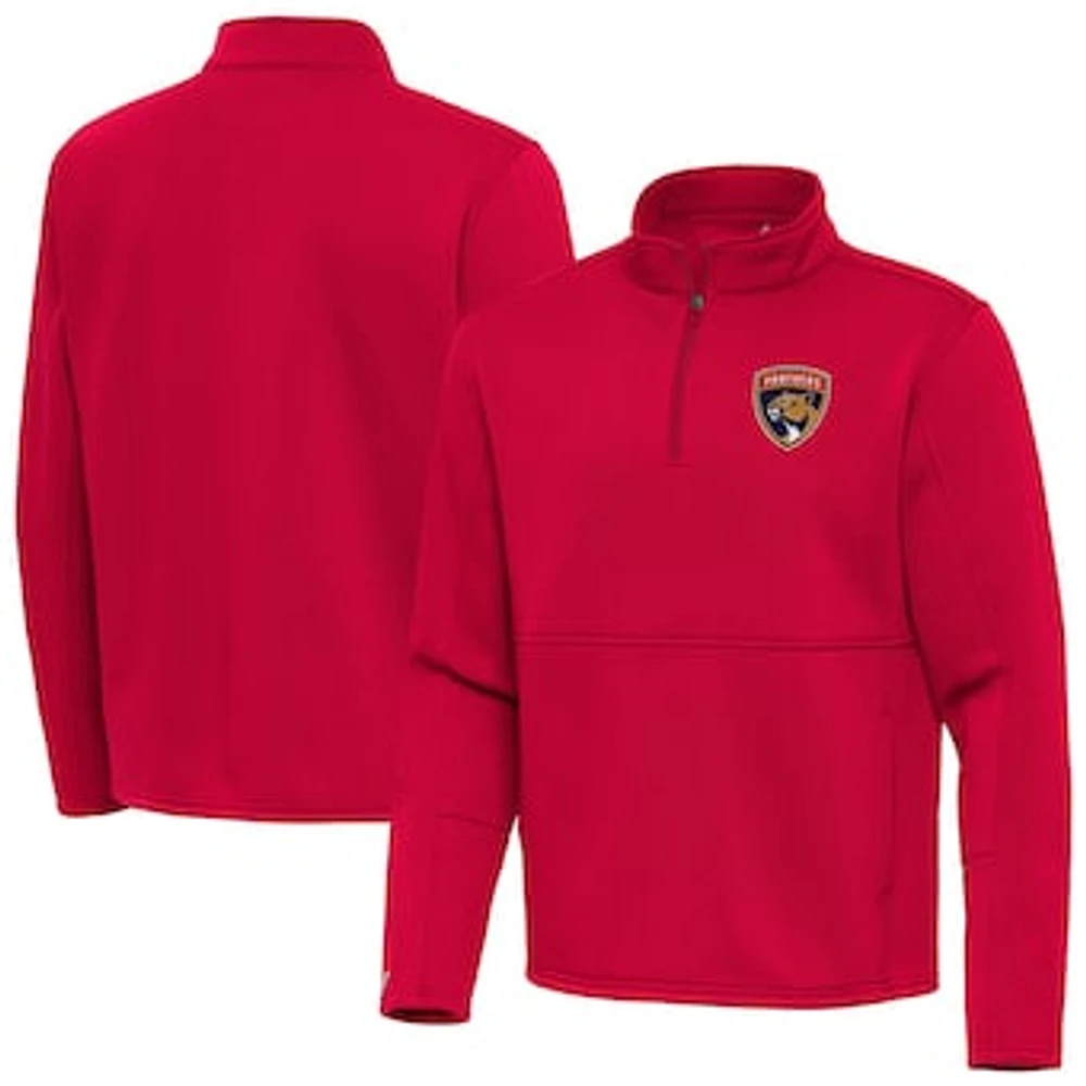 Men's Antigua Red Florida Panthers Twist Quarter-Zip Pullover Jacket