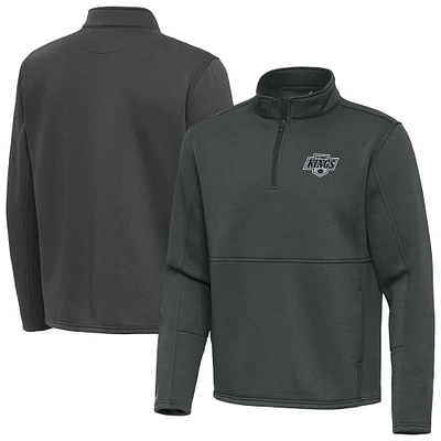Men's Antigua Silver Los Angeles Kings Twist Quarter-Zip Pullover Jacket