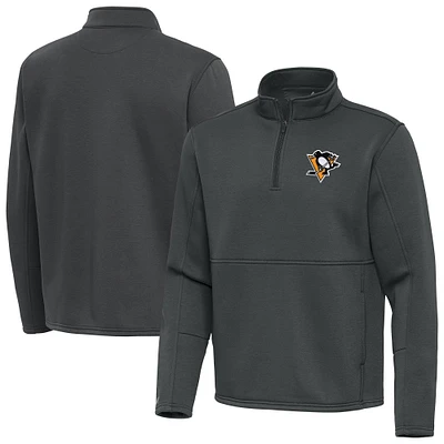 Men's Antigua Pewter Pittsburgh Penguins Twist Quarter-Zip Pullover Jacket