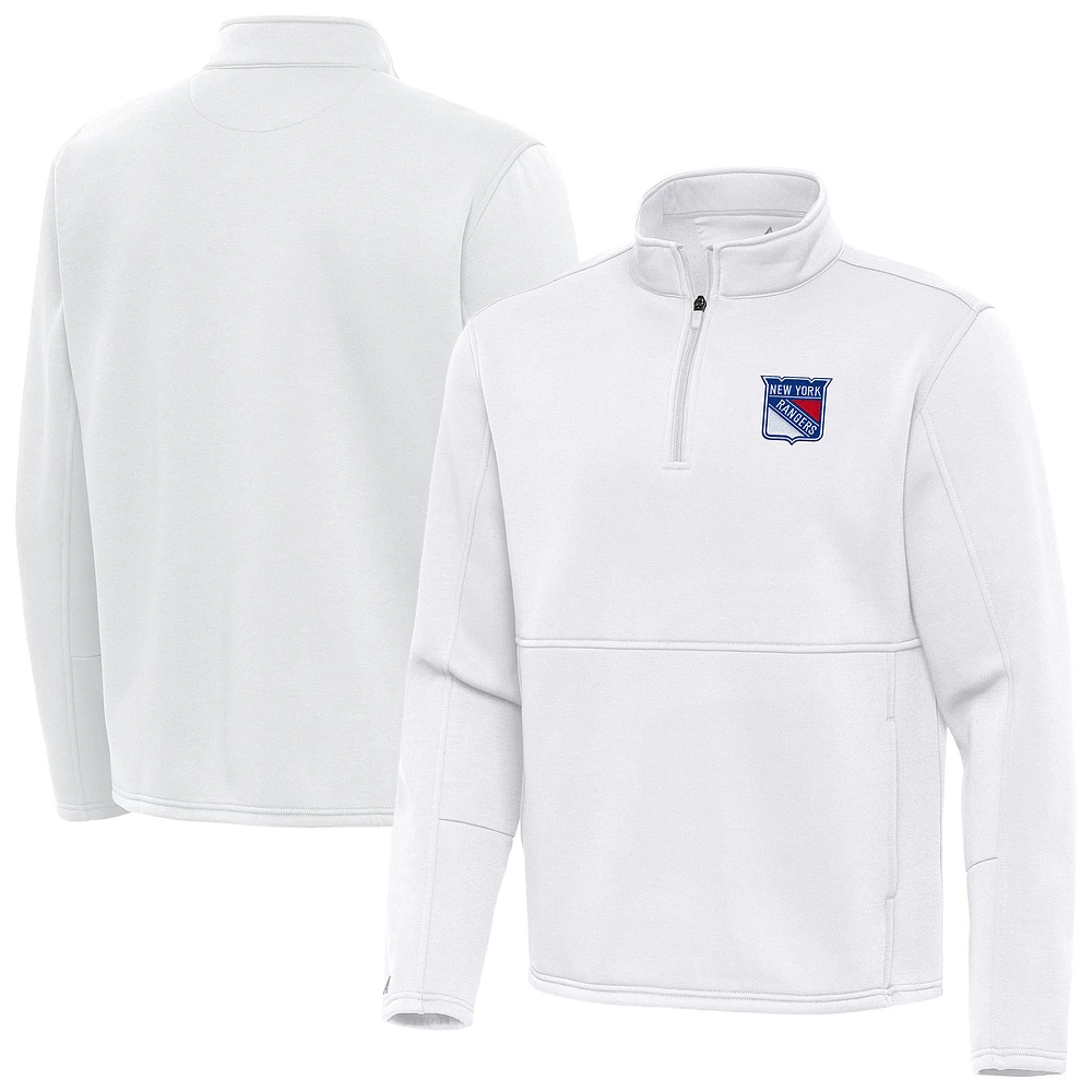 Men's Antigua New York Rangers Twist Quarter-Zip Pullover Jacket