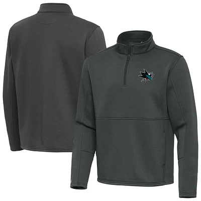 Men's Antigua Pewter San Jose Sharks Twist Quarter-Zip Pullover Jacket