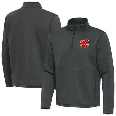 Men's Antigua Pewter Calgary Flames Twist Quarter-Zip Pullover Jacket
