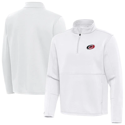 Men's Antigua White Carolina Hurricanes Twist Quarter-Zip Pullover Jacket