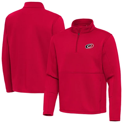 Men's Antigua Red Carolina Hurricanes Twist Quarter-Zip Pullover Jacket