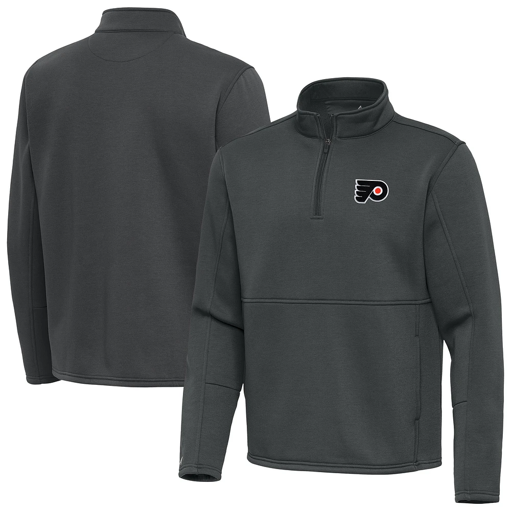 Men's Antigua Pewter Philadelphia Flyers Twist Quarter-Zip Pullover Jacket