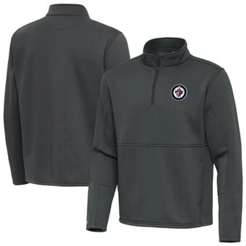 Men's Antigua Pewter Winnipeg Jets Twist Quarter-Zip Pullover Jacket