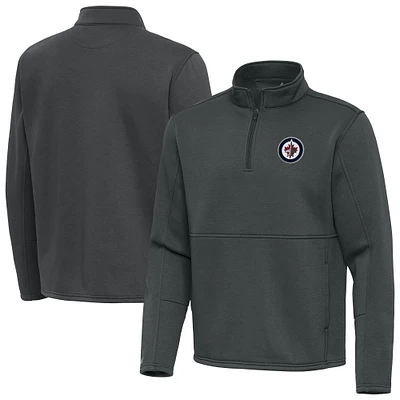 Men's Antigua Pewter Winnipeg Jets Twist Quarter-Zip Pullover Jacket