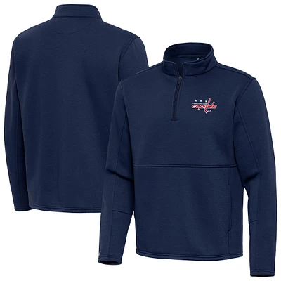 Men's Antigua Navy Washington Capitals Twist Quarter-Zip Pullover Jacket