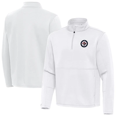 Men's Antigua White Winnipeg Jets Twist Quarter-Zip Pullover Jacket