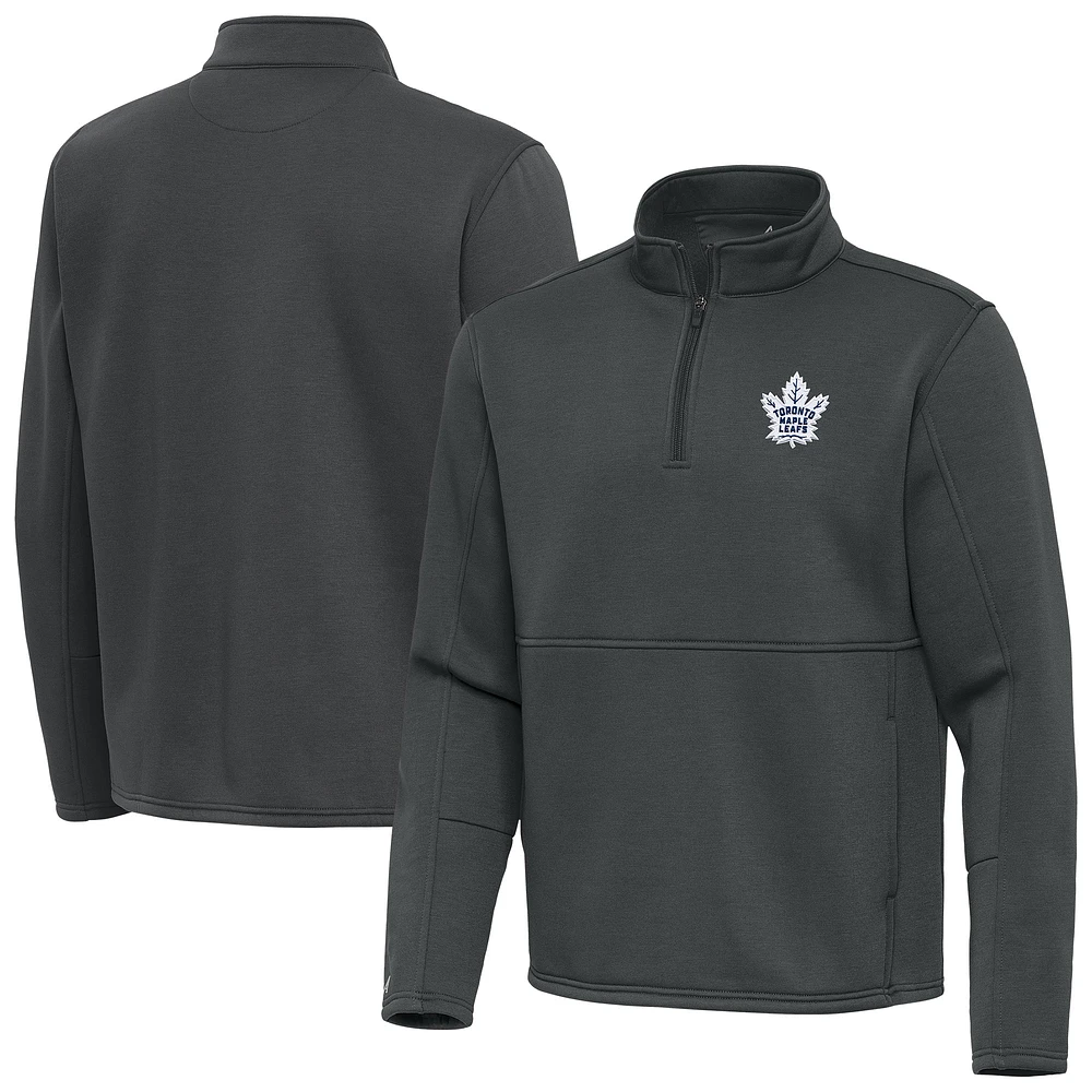 Men's Antigua Pewter Toronto Maple Leafs Twist Quarter-Zip Pullover Jacket