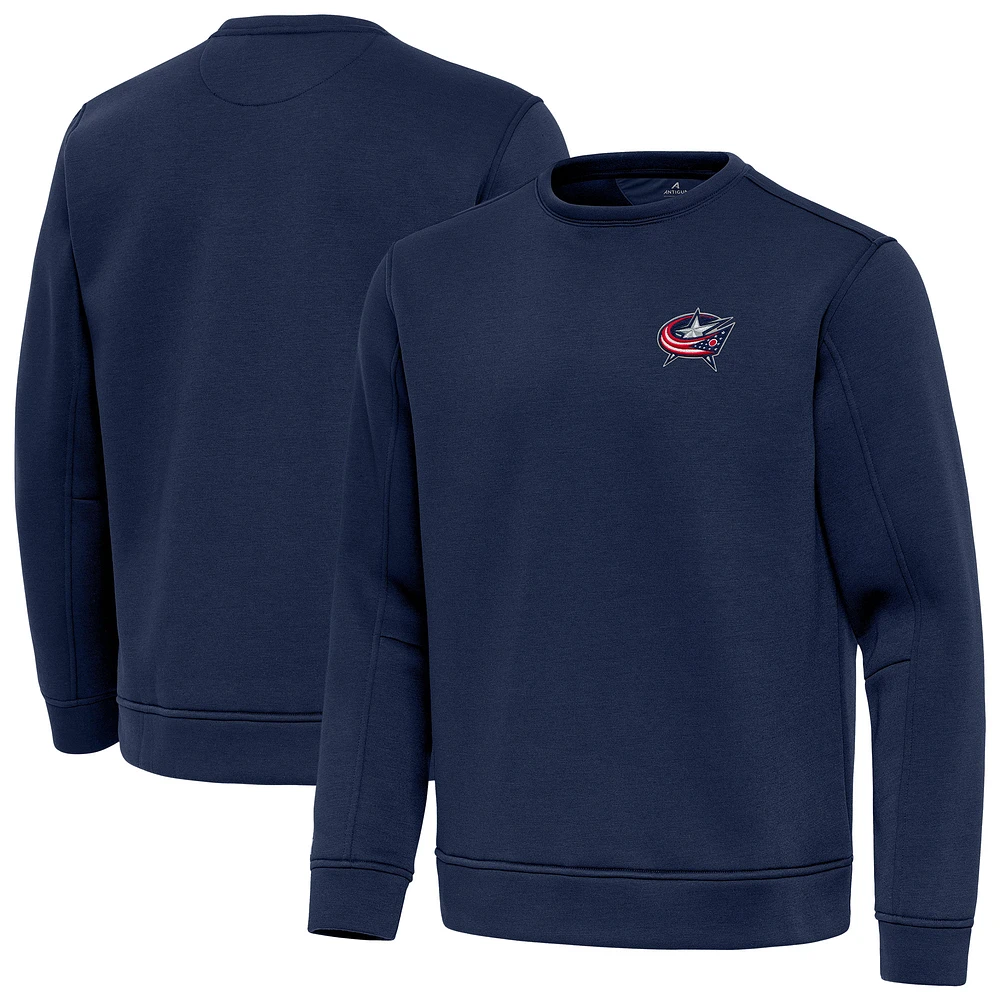 Men's Antigua Navy Columbus Blue Jackets Relevant Lightweight Pullover Sweatshirt