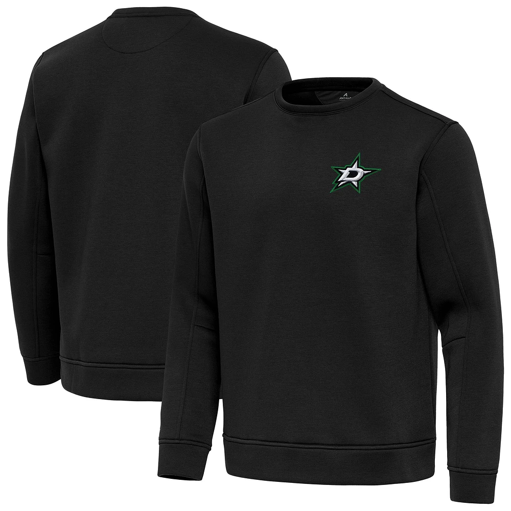 Men's Antigua Black Dallas Stars Relevant Lightweight Pullover Sweatshirt