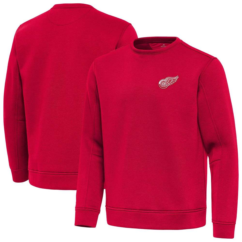 Men's Antigua Red Detroit Wings Relevant Lightweight Pullover Sweatshirt