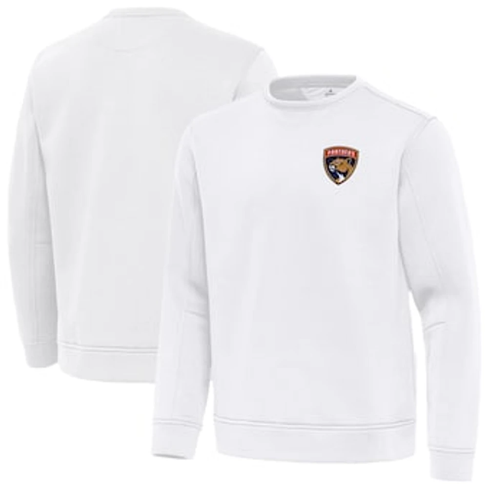 Men's Antigua White Florida Panthers Relevant Lightweight Pullover Sweatshirt
