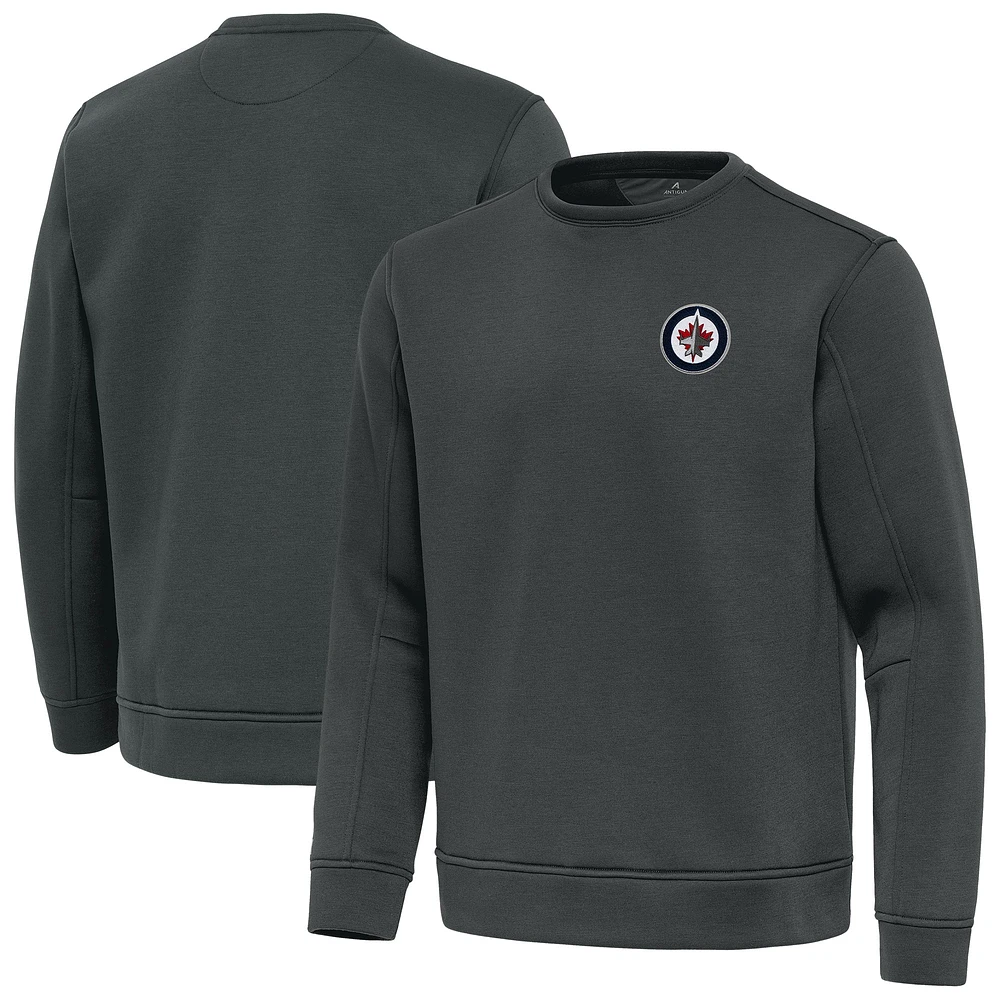 Men's Antigua Pewter Winnipeg Jets Relevant Lightweight Pullover Sweatshirt