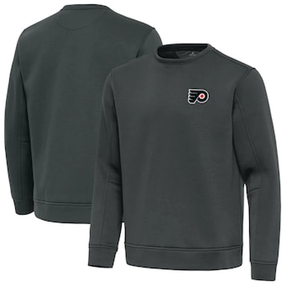 Men's Antigua Pewter Philadelphia Flyers Relevant Lightweight Pullover Sweatshirt