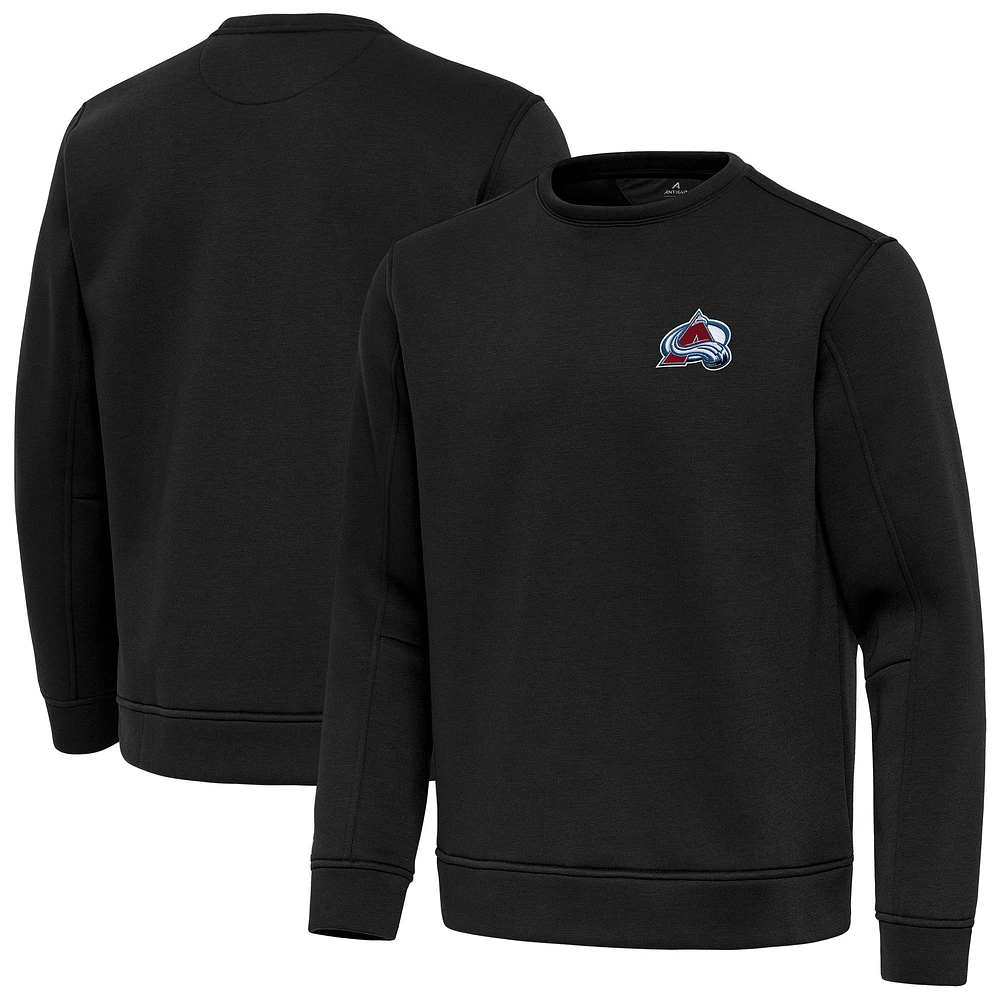 Men's Antigua Black Colorado Avalanche Relevant Lightweight Pullover Sweatshirt