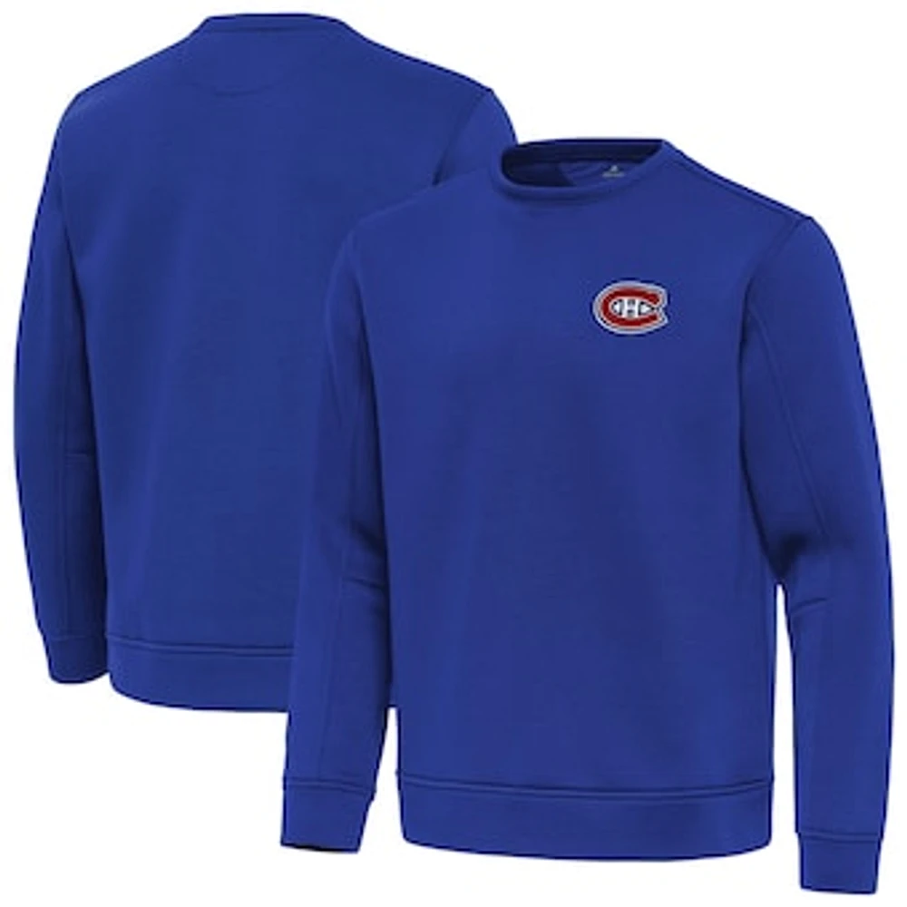 Men's Antigua Royal Montreal Canadiens Relevant Lightweight Pullover Sweatshirt