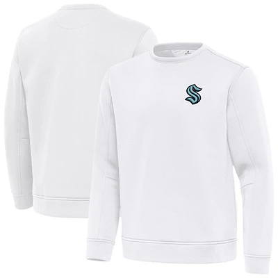 Men's Antigua White Seattle Kraken Relevant Lightweight Pullover Sweatshirt