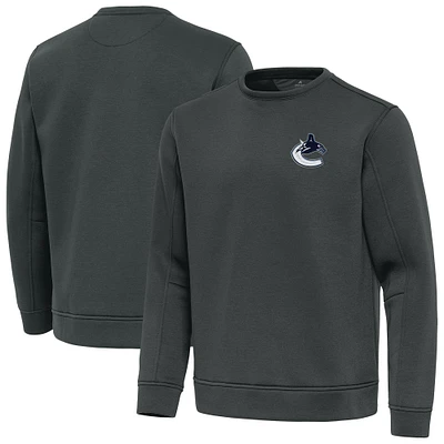 Men's Antigua Pewter Vancouver Canucks Relevant Lightweight Pullover Sweatshirt