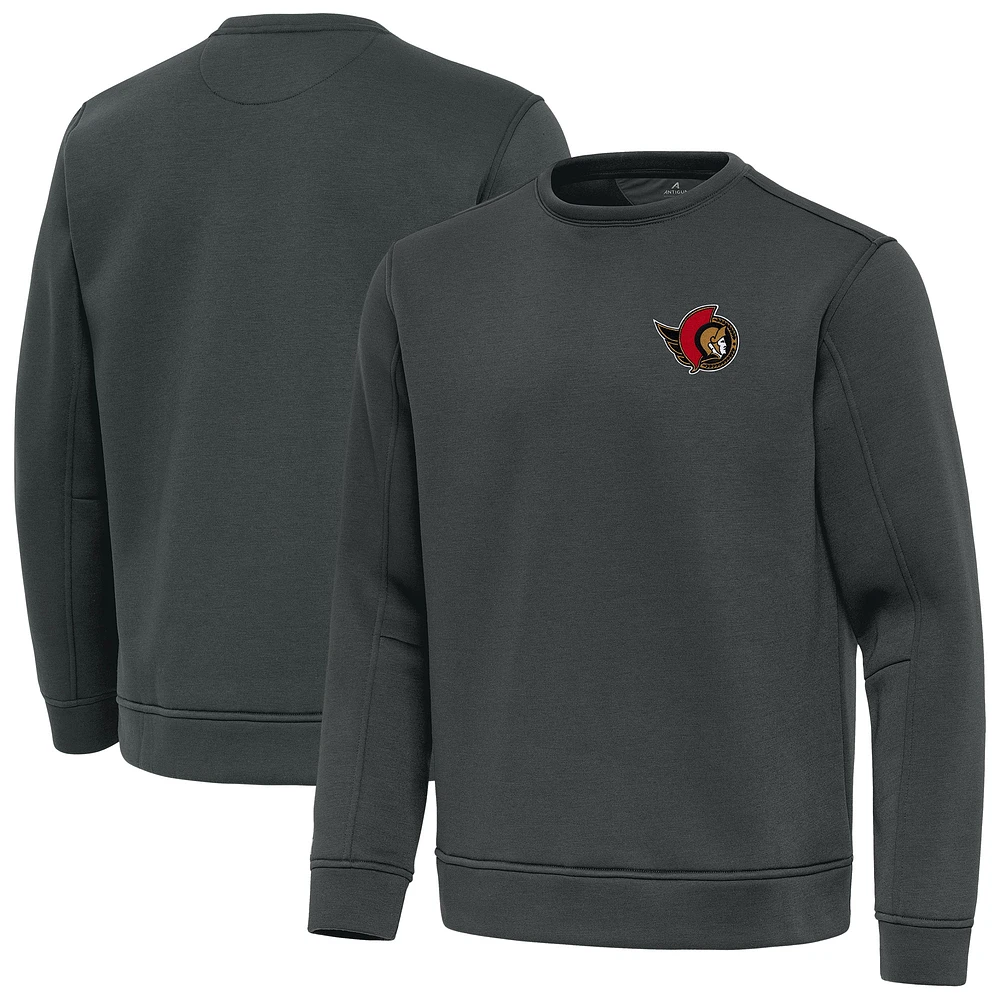 Men's Antigua Pewter Ottawa Senators Relevant Lightweight Pullover Sweatshirt