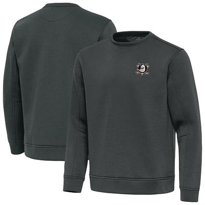 Men's Antigua Pewter Anaheim Ducks Relevant Lightweight Pullover Sweatshirt