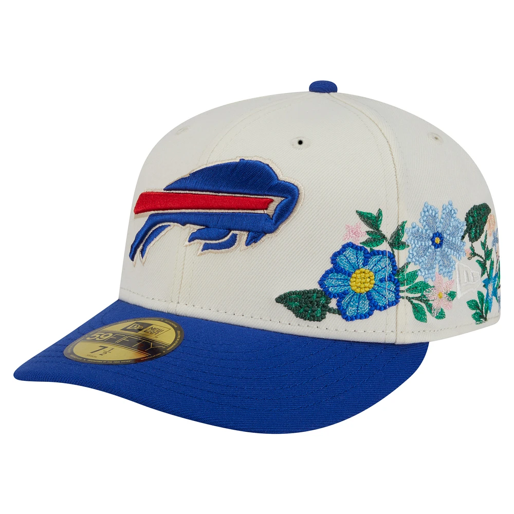 Men's New Era Cream/Royal Buffalo Bills Tonal Floral 59FIFTY Fitted Hat