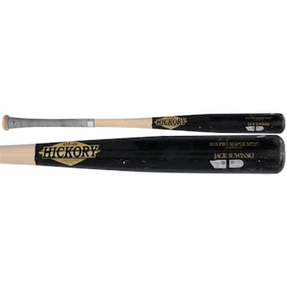 Jack Suwinski Pittsburgh Pirates Game-Used Black/Tan Old Hickory Broken Bat vs. Philadelphia Phillies on April 13, 2024