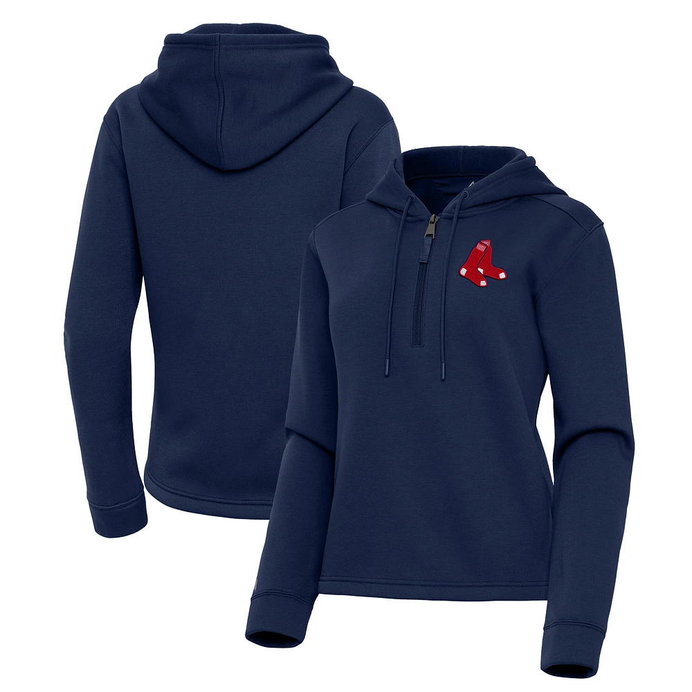 Women's Antigua Navy Boston Red Sox Contemporary Quarter-Zip Hoodie